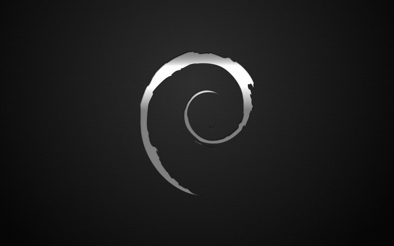 Debian Logo on Dark Background — Black