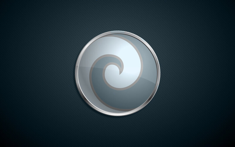 Debian Logo on Dark Background — Gray