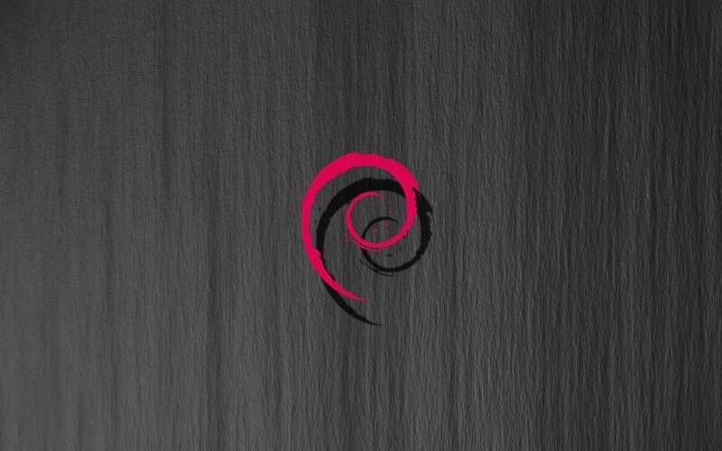 Debian Logo on Dark Surface — Black, Neutral