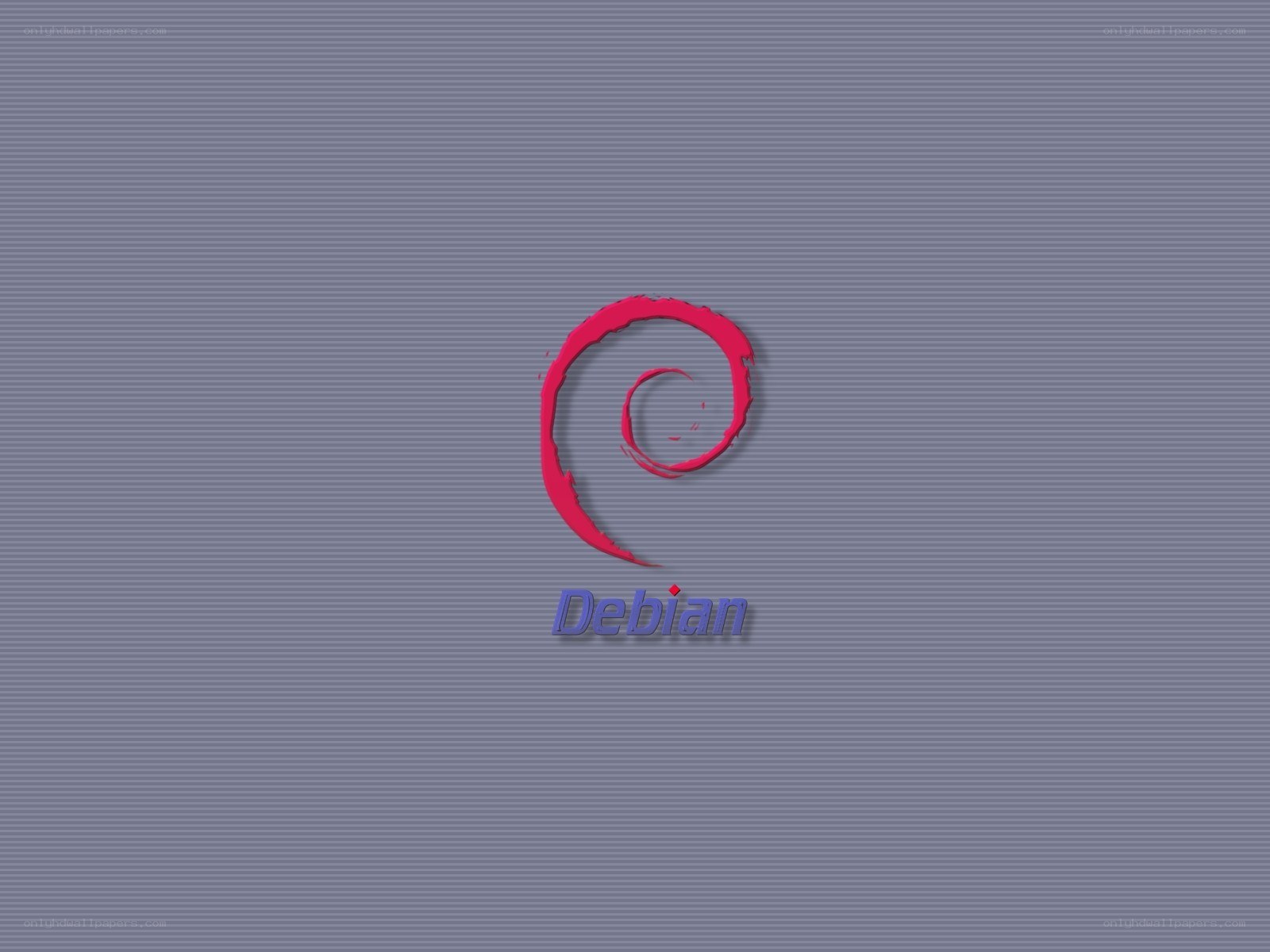 Debian logo on gray background