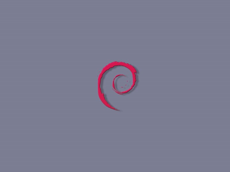 Debian logo on gray background