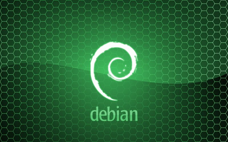 Debian Logo on Green Background — Technological