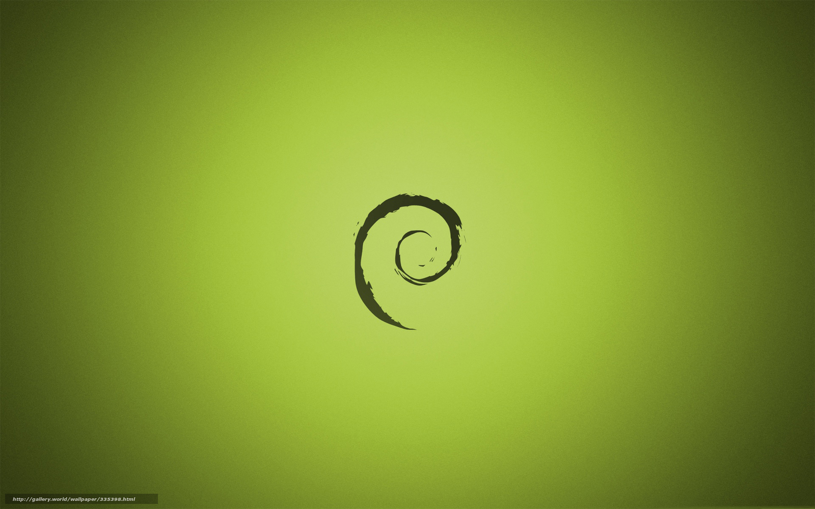 Debian logo on green background