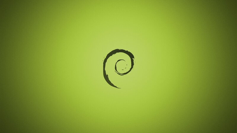 Debian Logo on Green