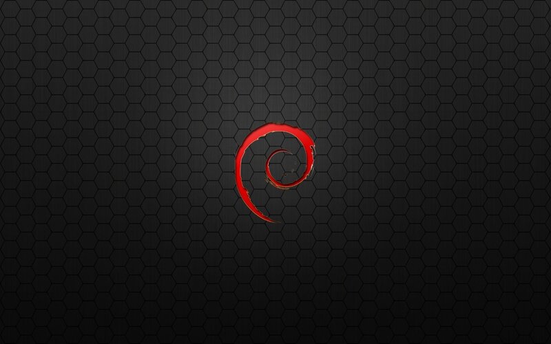 Debian logo on hex pattern