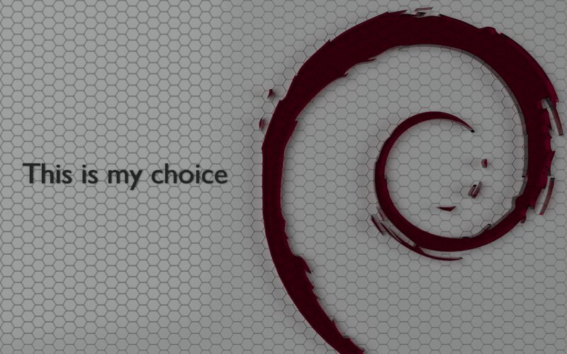 Debian Logo on Hexagonal Pattern