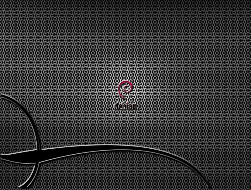 Debian logo on mesh background