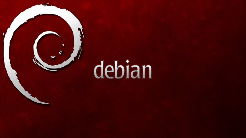 Debian Logo on Red