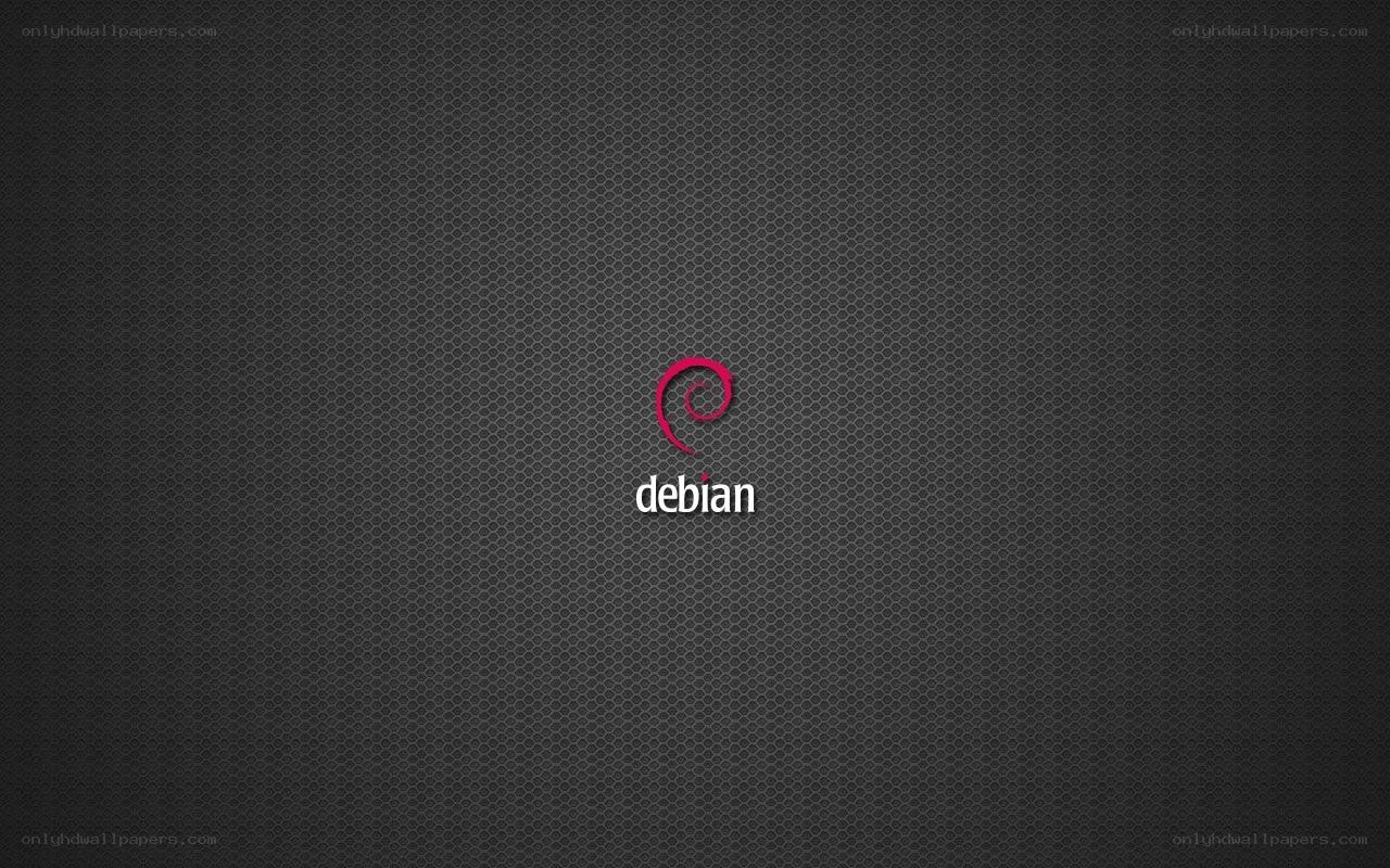 Debian logo on textured background
