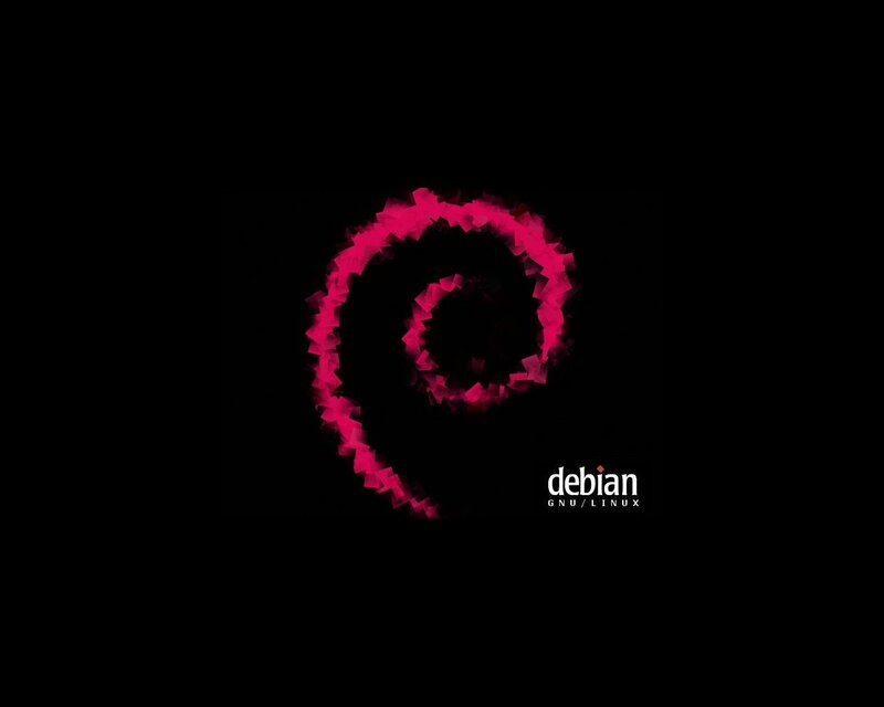 Debian Logo Spiral — Black, Minimalist