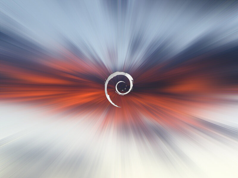 Debian Logo Spiral — Red