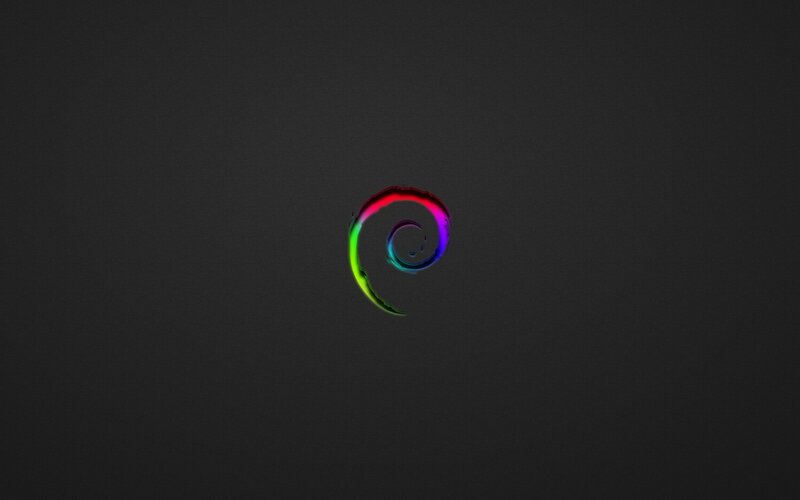 Debian Logo Swirl — Black, Minimalist