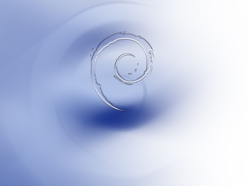 Debian Logo Swirl — Blue, Serene
