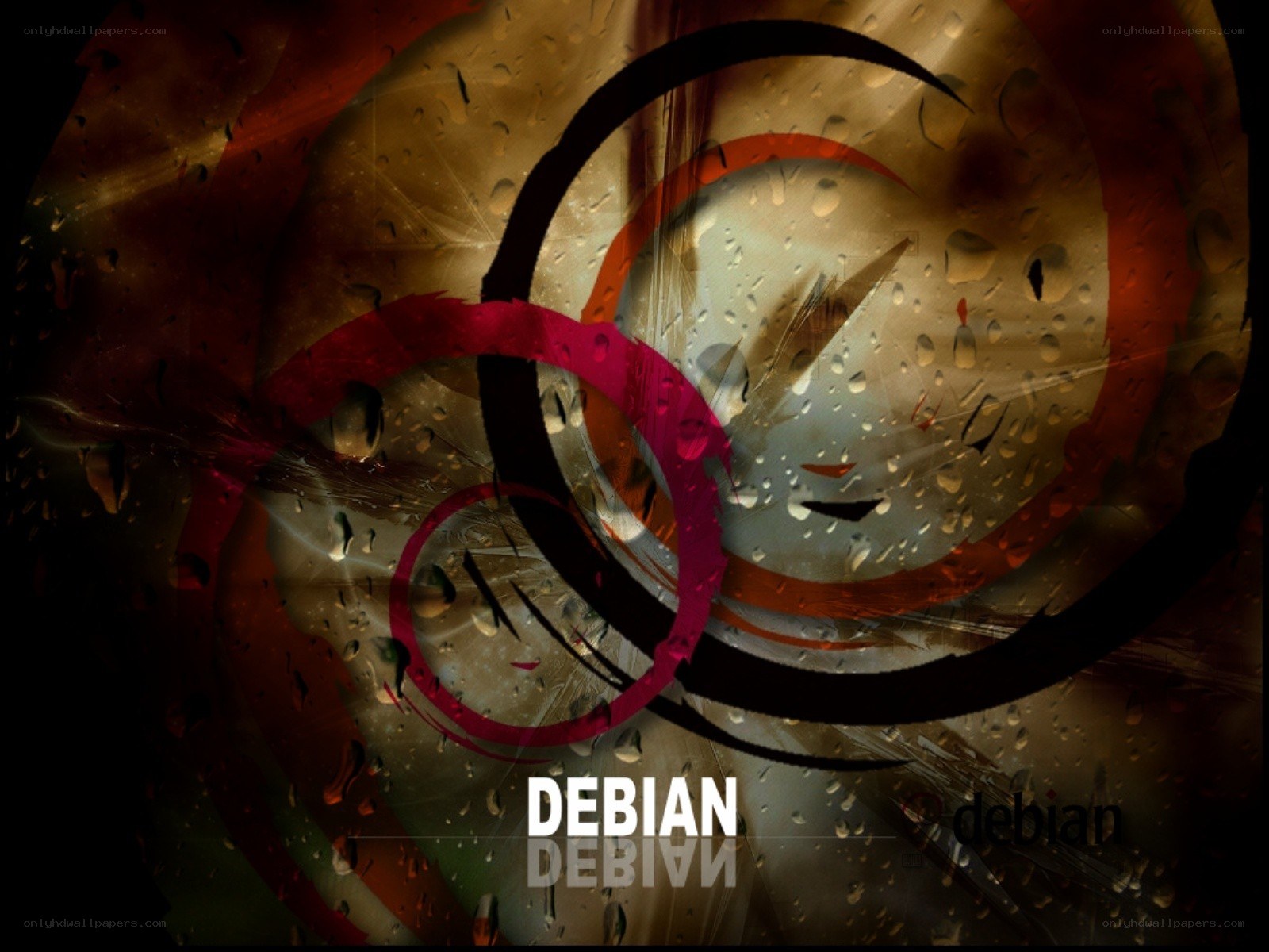 Debian logo with abstract design