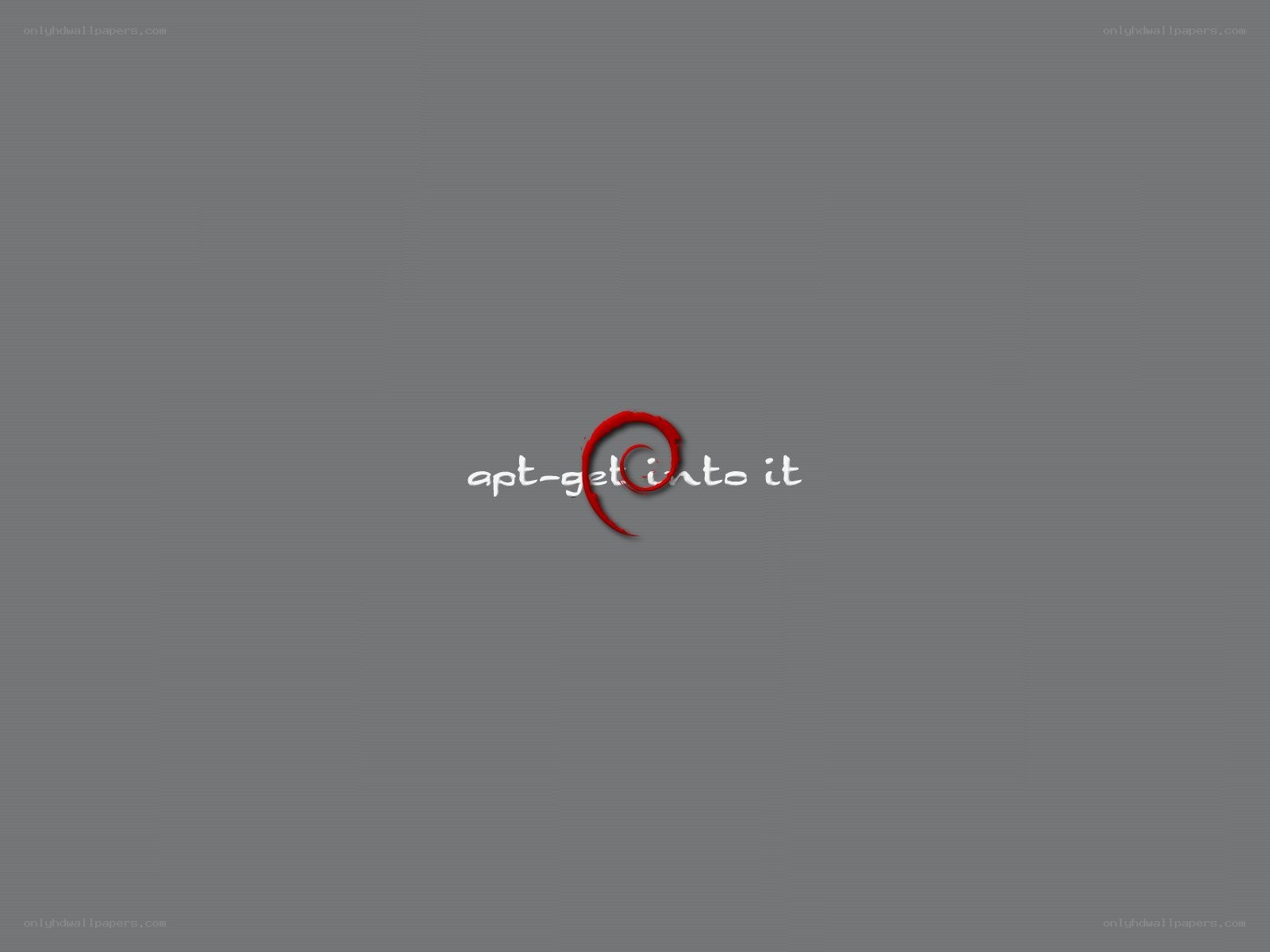 Debian logo with command