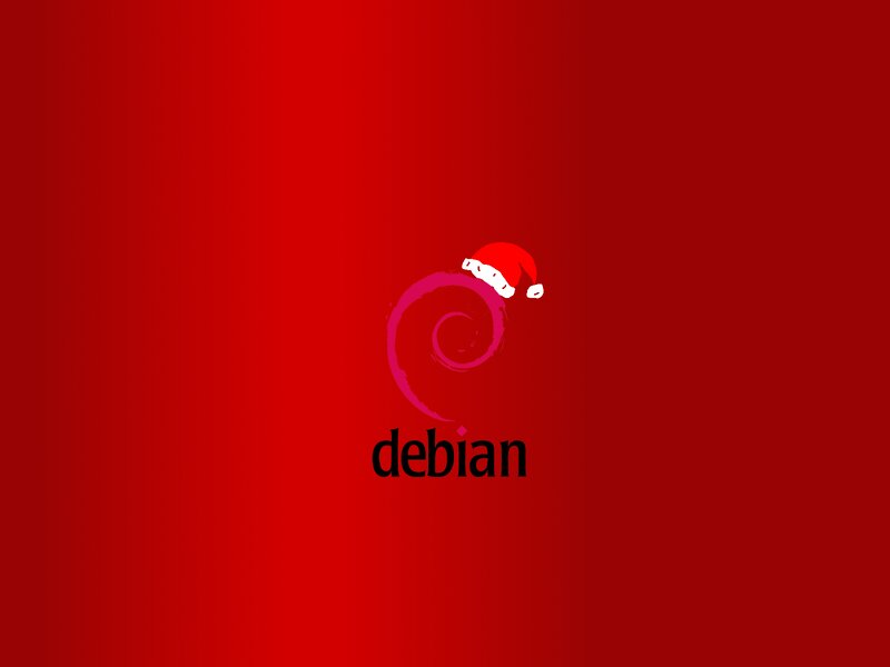 Debian Logo with Santa Hat