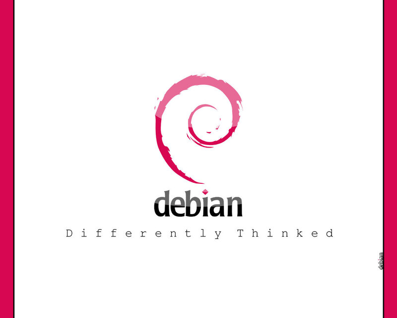 Debian logo with slogan