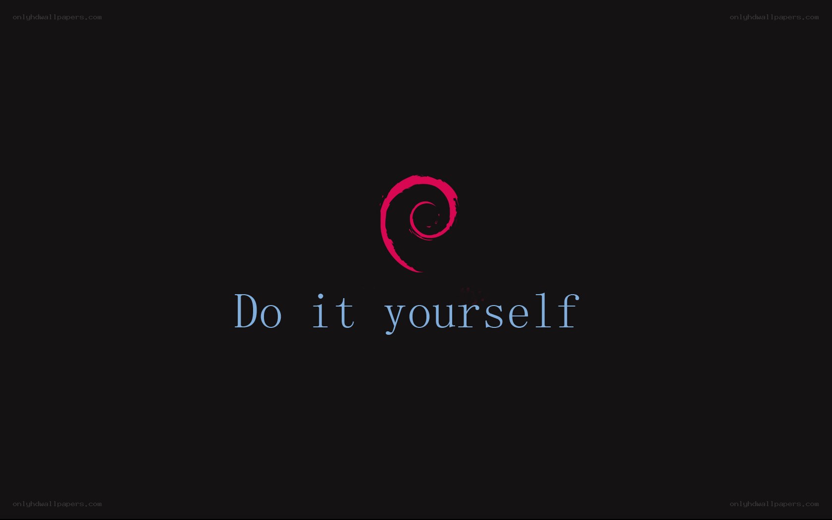 Debian logo with slogan