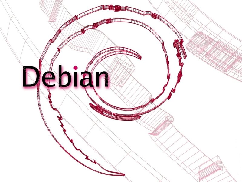 Debian logo with spiral design