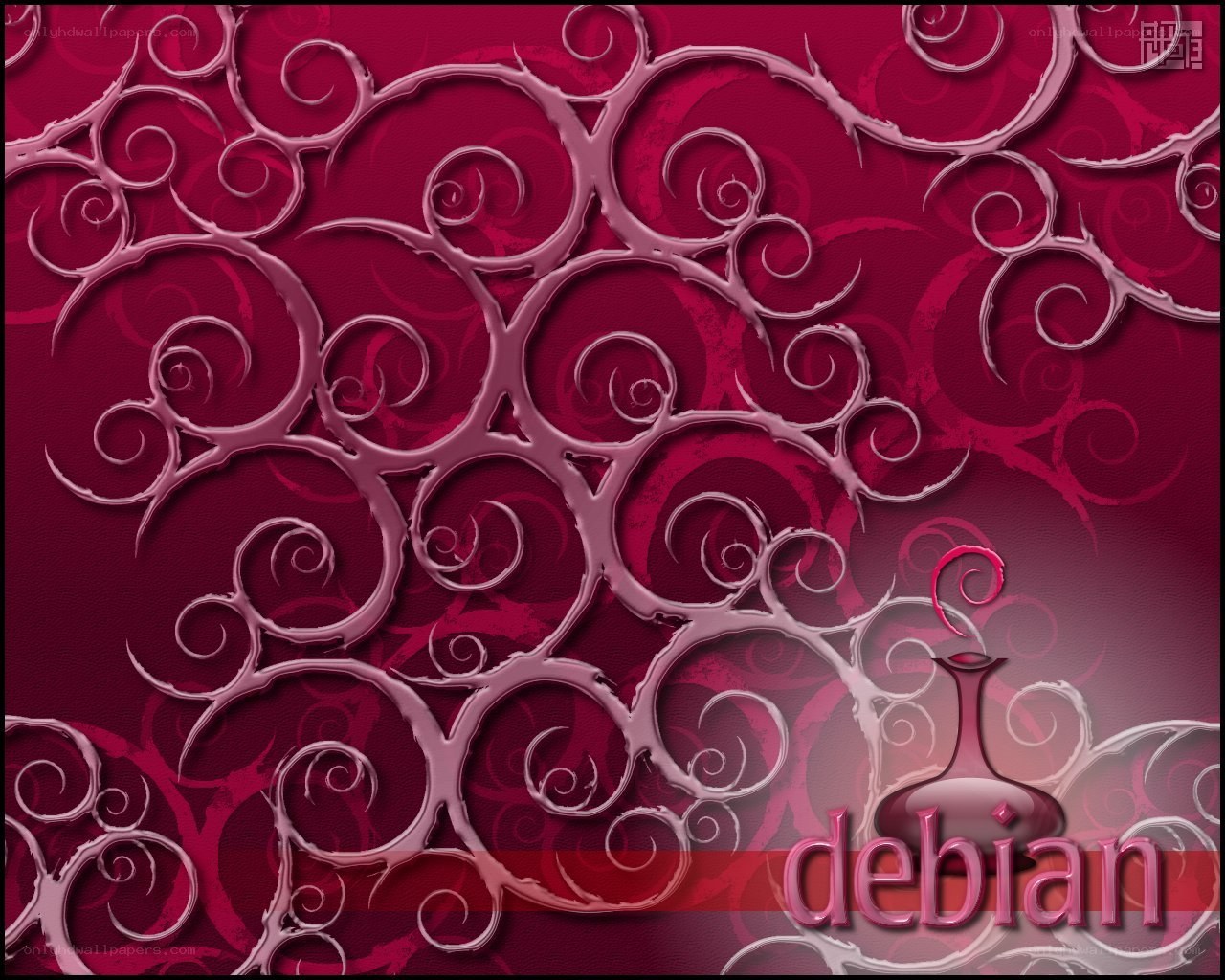 Debian logo with swirl pattern