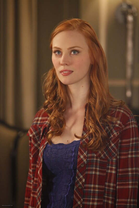Deborah Ann Woll in plaid shirt