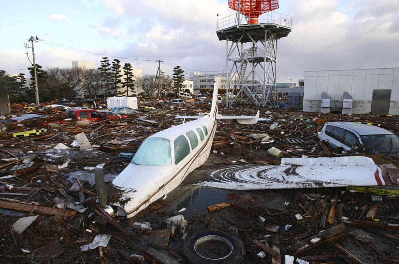 Debris after a natural disaster