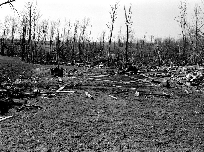 Debris field after a storm