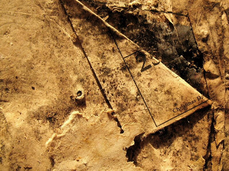 Decaying calendar fragment