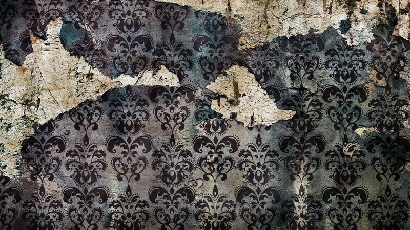 decaying damask wallpaper