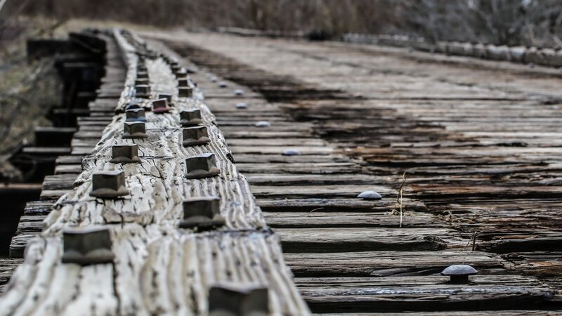 Decaying Wooden Bridge — Brown, Desolate