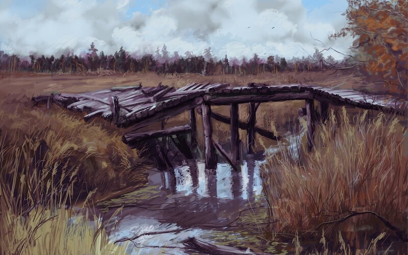 Decaying Wooden Bridge — Brown