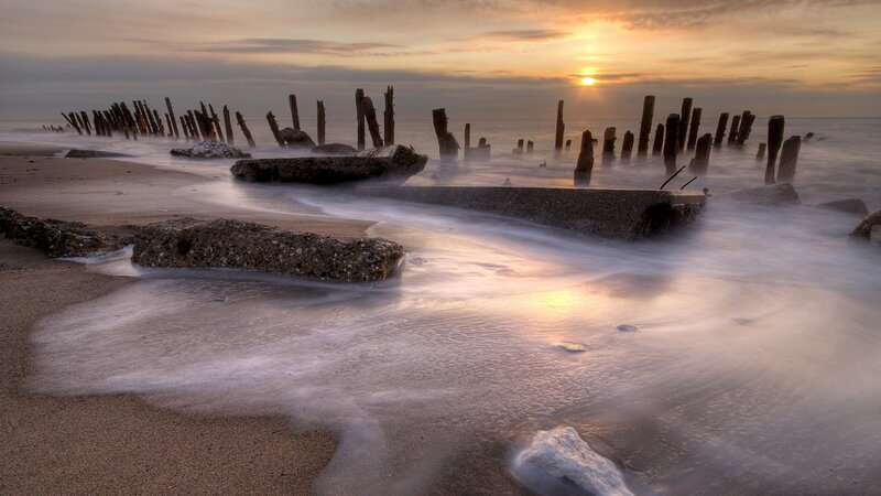 Decaying Wooden Posts — Orange