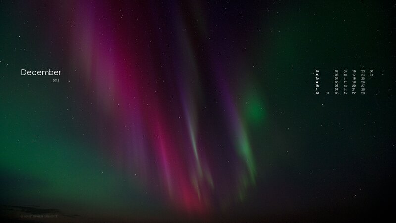 December 2012 aurora calendar