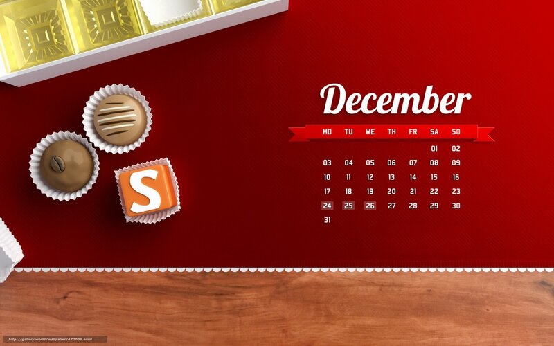December calendar with chocolates