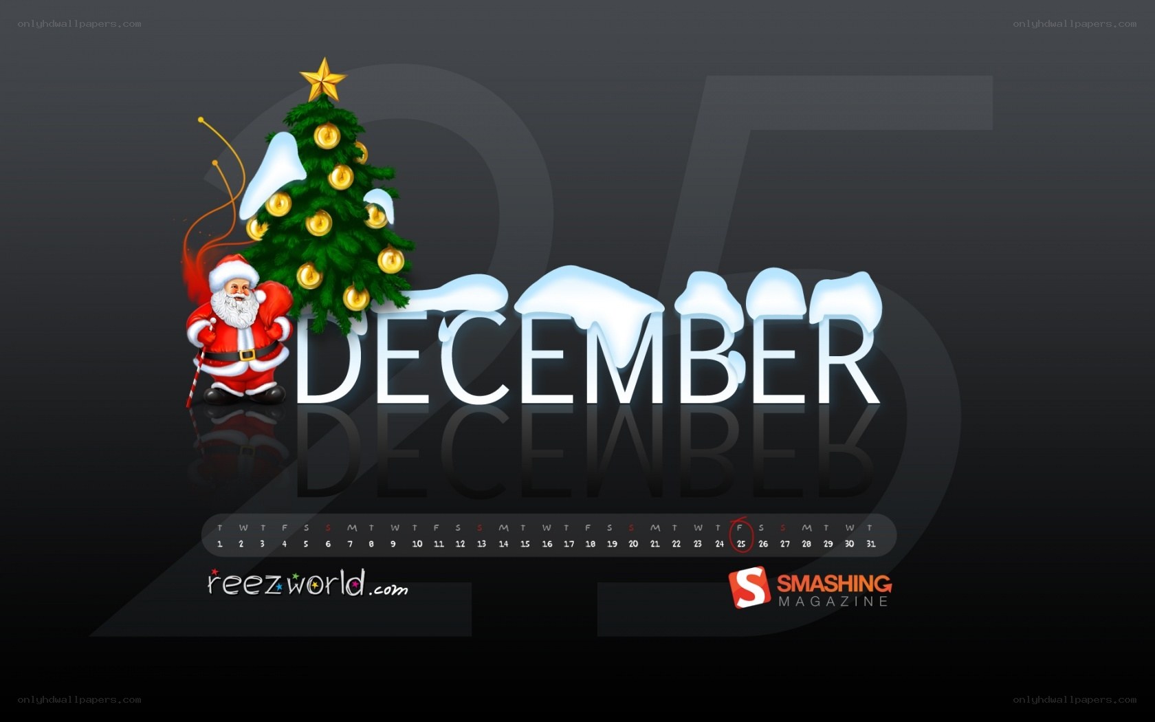 December calendar with Santa