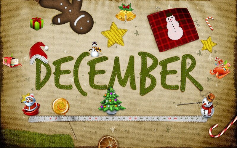 December Holiday Decorations — Brown, Festive