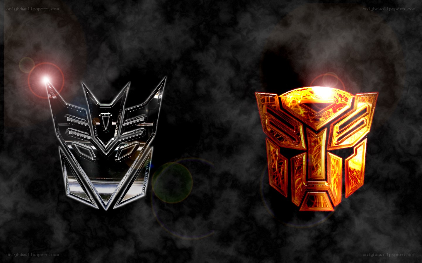 Decepticon and Autobot logos