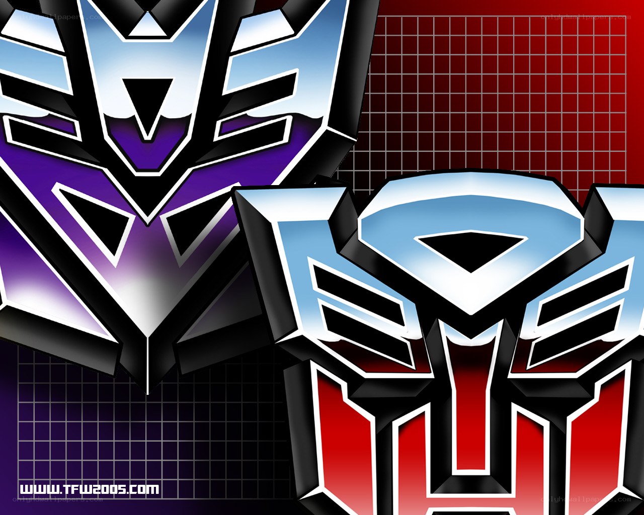Decepticon and Autobot logos