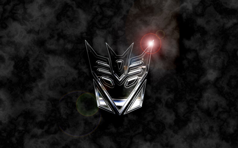 Decepticon logo on dark background