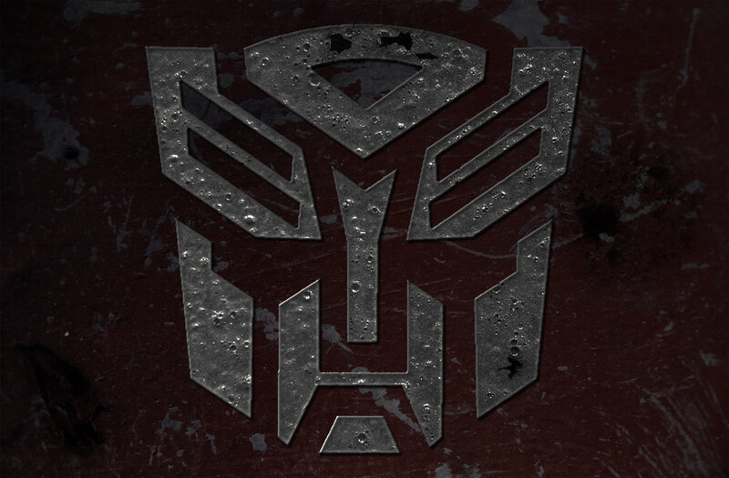 Decepticon logo on metal