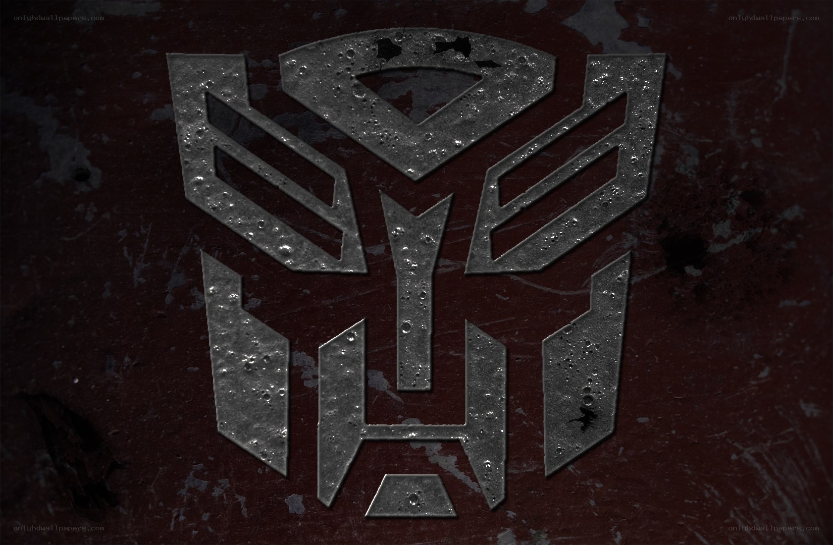 Decepticon logo on metal