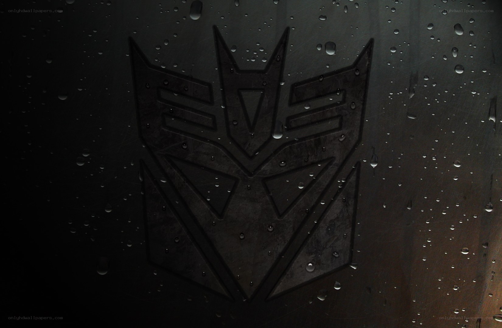 Decepticon logo on wet surface