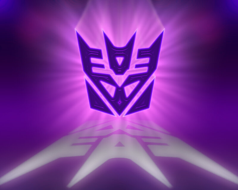 Decepticon logo with purple glow