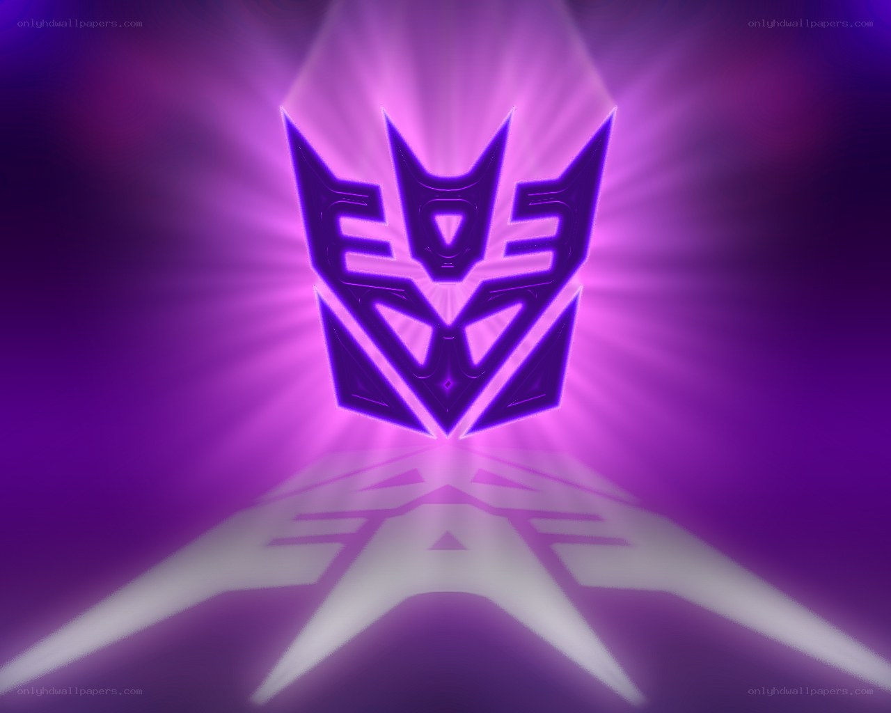Decepticon logo with purple glow