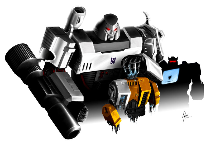 Decepticon robot with weapon