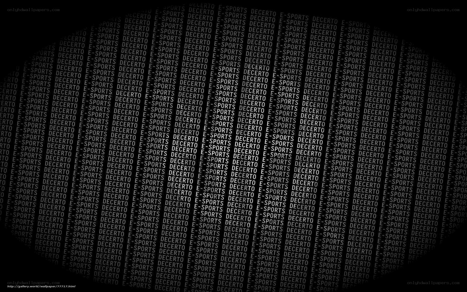 Decerto text pattern on black