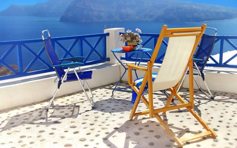 Deck Chairs on Balcony — Blue