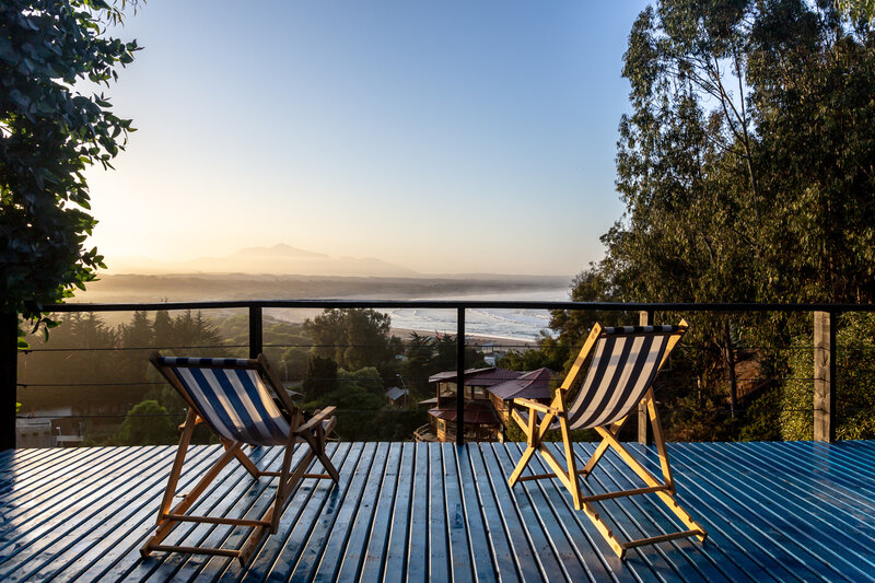 Deck Chairs Overlooking Ocean