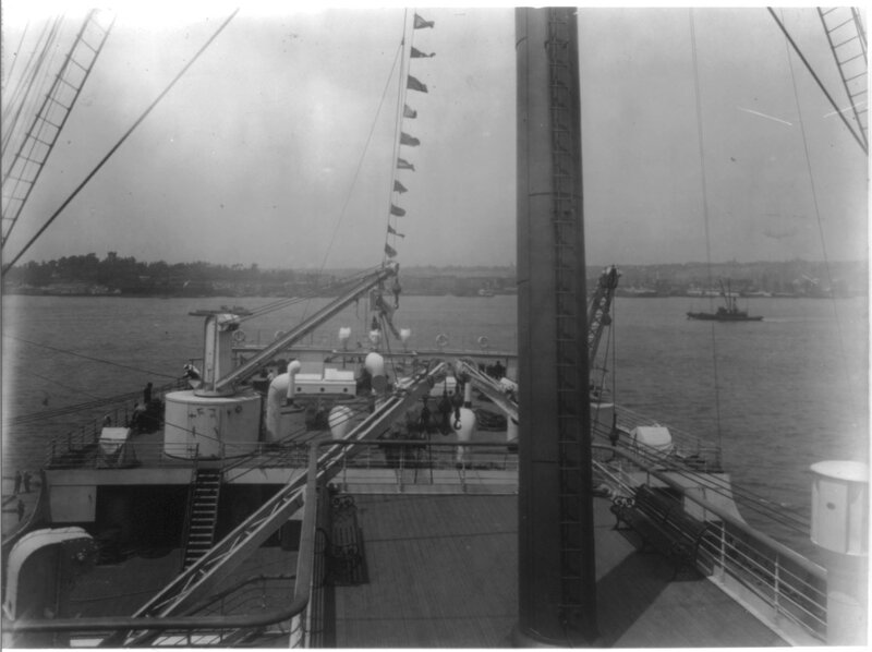 Deck view of a ship at sea