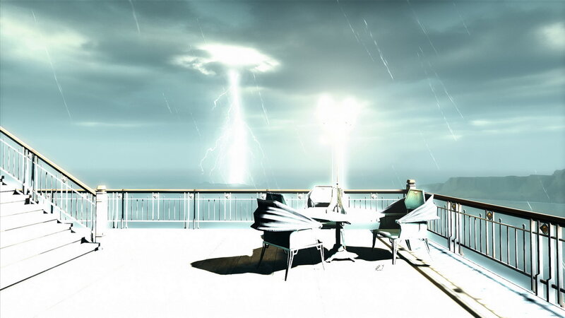 Deck with Chairs and Lightning